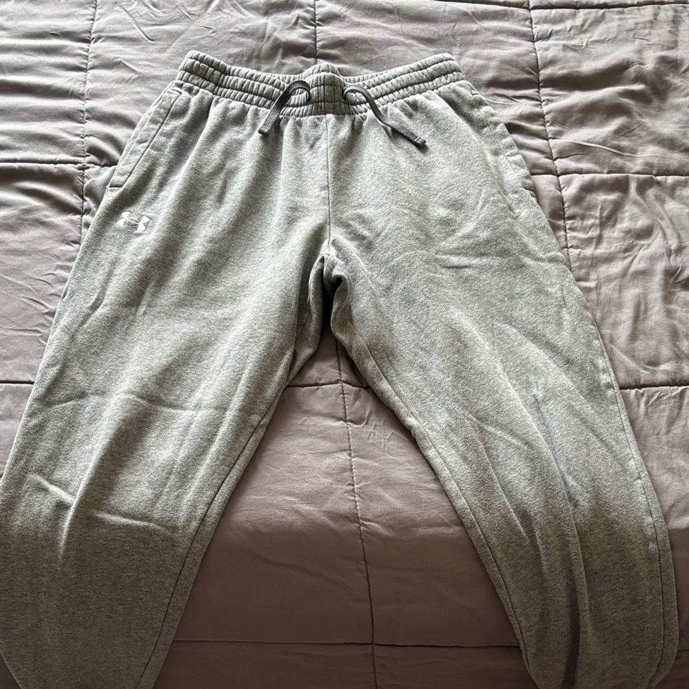 Under Armour Light Gray Fleece Joggers with Drawstring